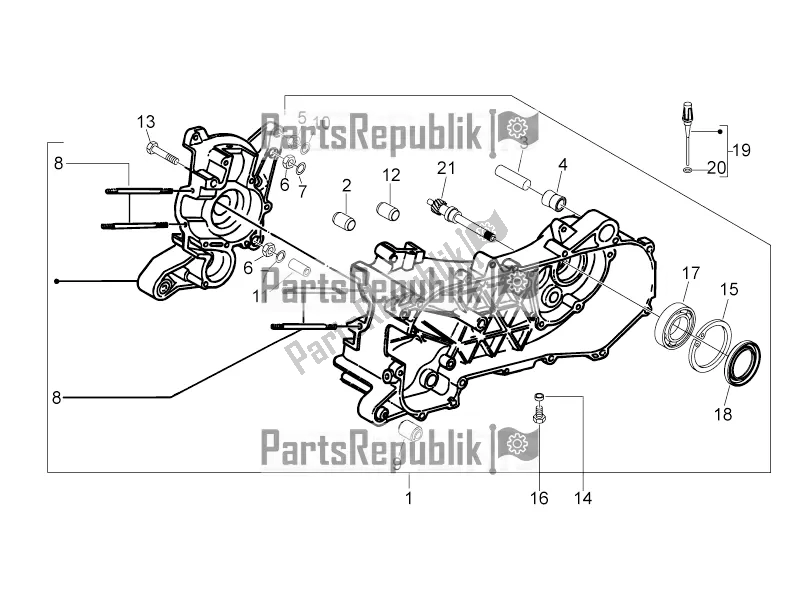 All parts for the Crankcase of the Aprilia SR Motard 50 2T 2016