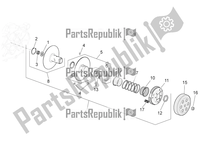 Toutes les pièces pour le Poulie Menée du Aprilia SR Motard 50 2T 2016