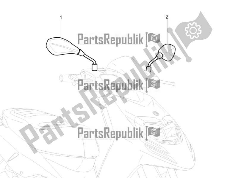 Toutes les pièces pour le Miroir (s) De Conduite du Aprilia SR Motard 50 2T 2016