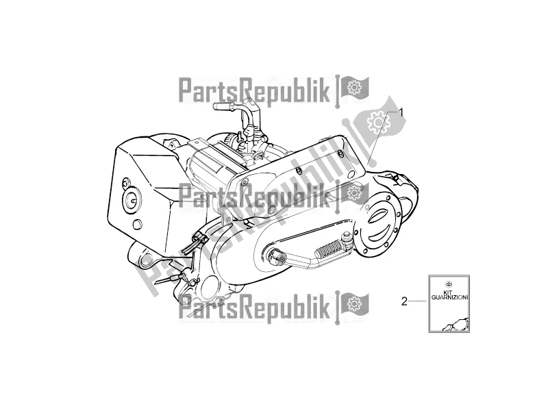 Tutte le parti per il Motore, Assemblaggio del Aprilia SR Motard 50 2T 2016