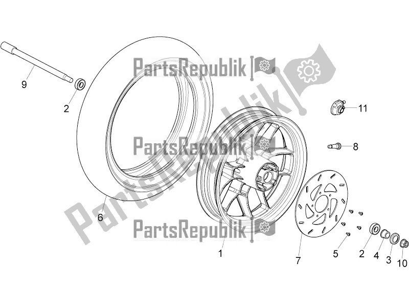 Todas las partes para Rueda Delantera de Aprilia SR Motard 50 2T 2016