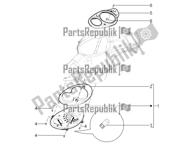 Todas las partes para Combinación De Medidor - Cruscotto de Aprilia SR Motard 50 2T 2016