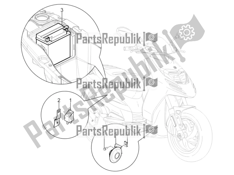 All parts for the Remote Control Switches - Battery - Horn of the Aprilia SR Motard 50 2T 2016