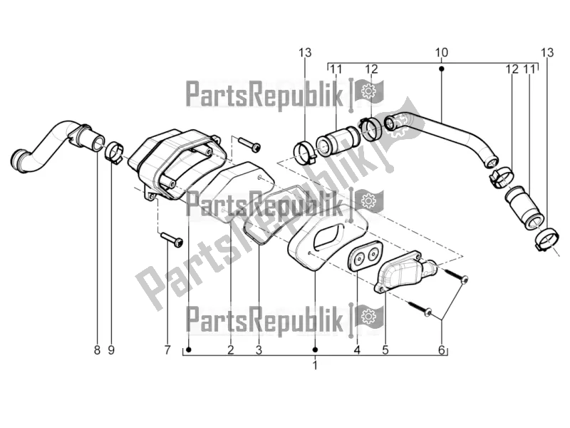 Todas as partes de Caixa De Ar Secundária do Aprilia SR Motard 50 2T 2016