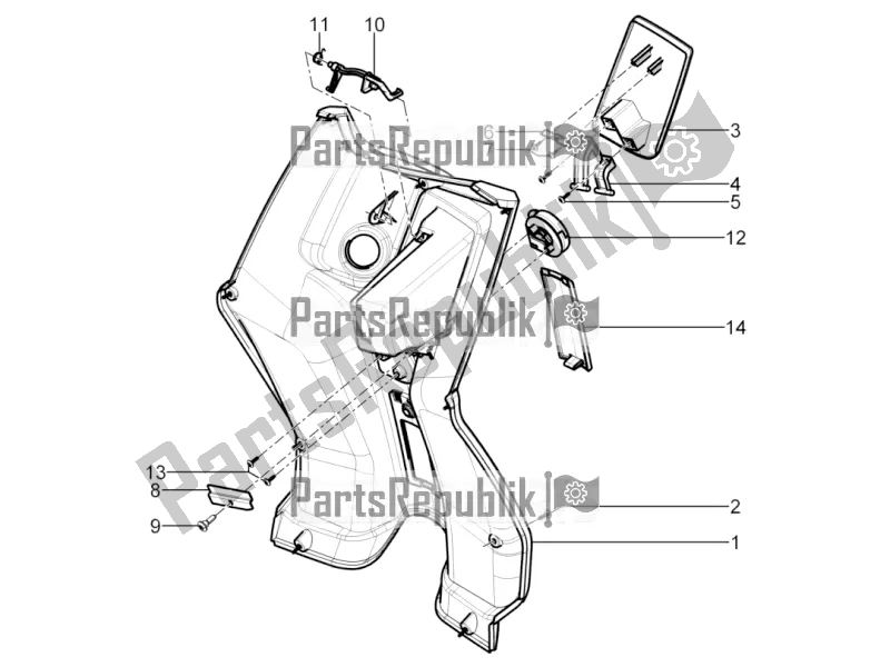 Toutes les pièces pour le Boîte à Gants Avant - Panneau De Protection Des Genoux du Aprilia SR Motard 50 2T 2017