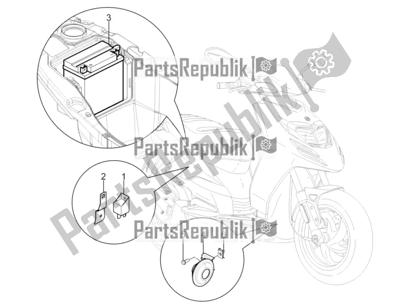 All parts for the Remote Control Switches - Battery - Horn of the Aprilia SR Motard 50 2T 2017