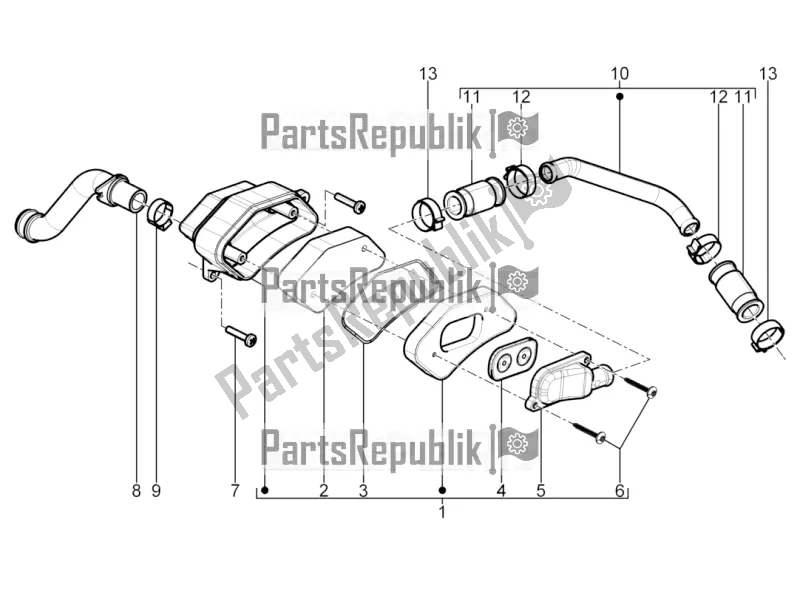 Toutes les pièces pour le Boîte à Air Secondaire du Aprilia SR Motard 50 2T 2017