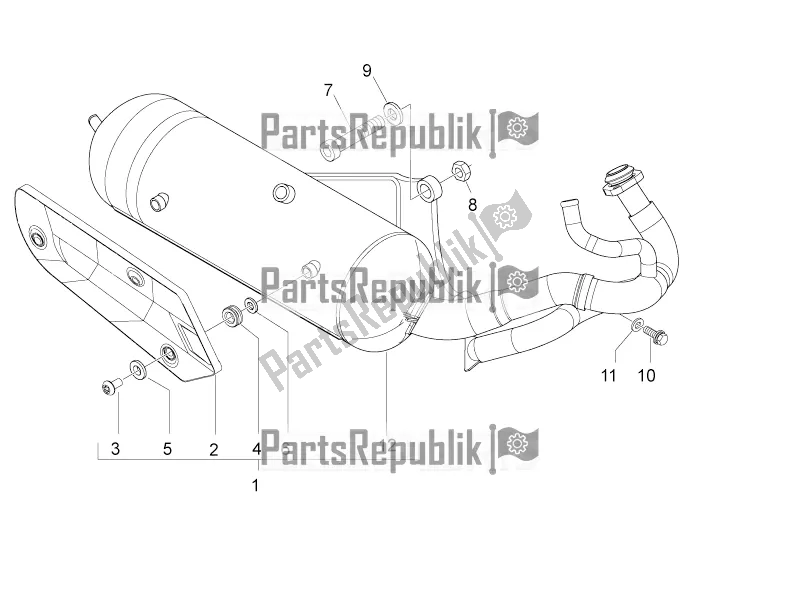 Toutes les pièces pour le Silencieux du Aprilia SR Motard 50 2T 2017