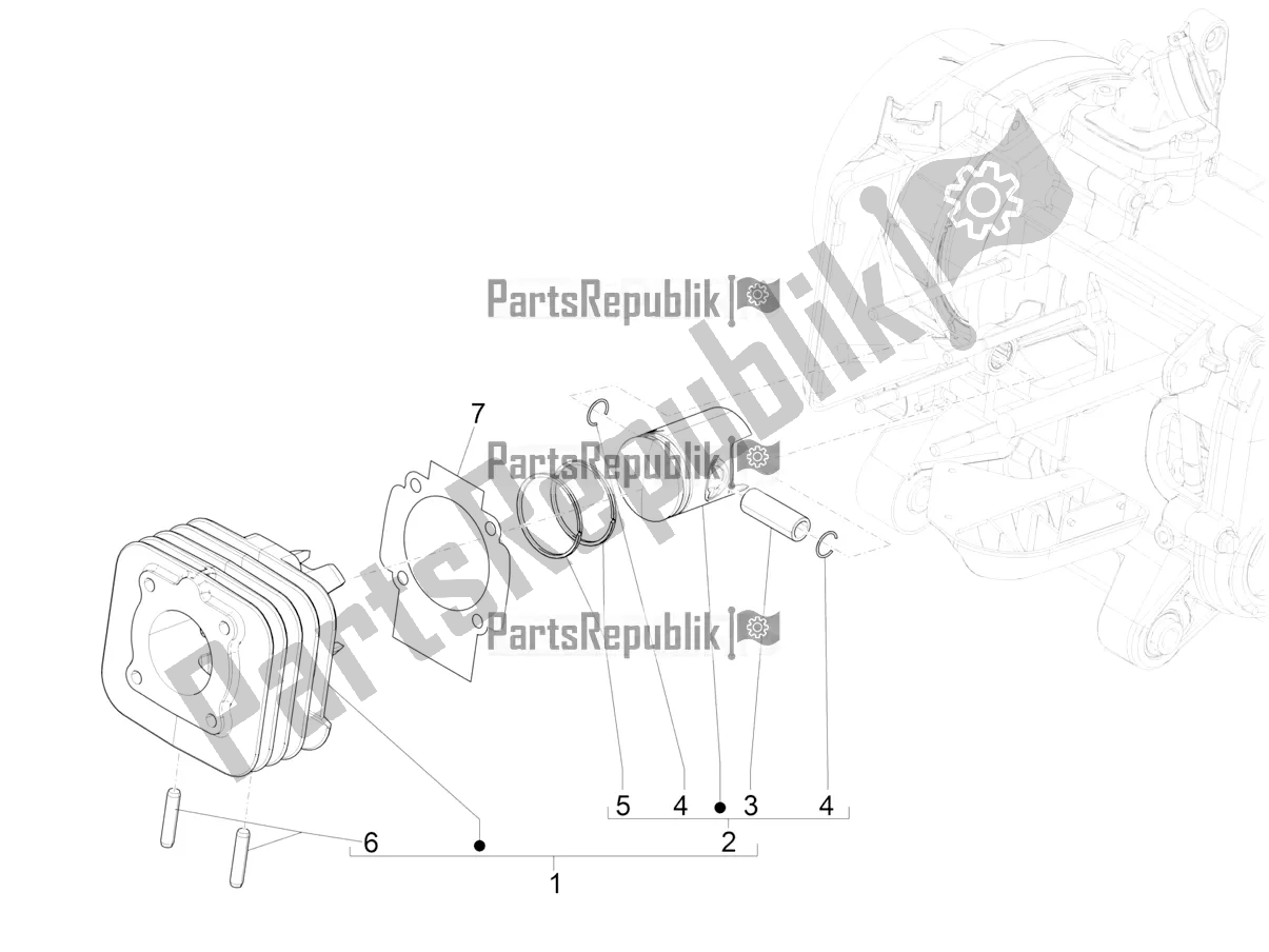 Toutes les pièces pour le Unité Cylindre-piston-axe De Poignet du Aprilia SR Motard 50 2T Metca 41 2018