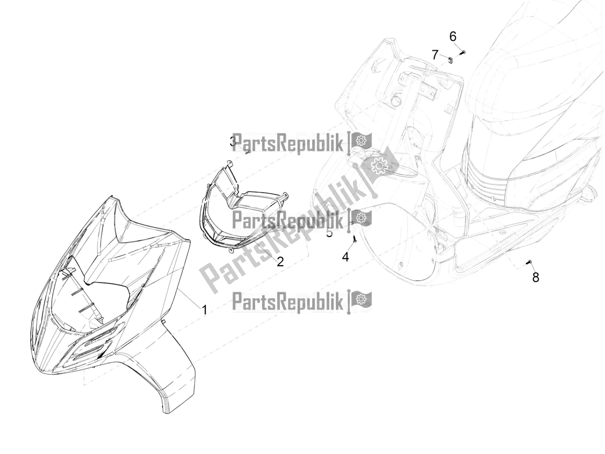 Tutte le parti per il Scudo Anteriore del Aprilia SR Motard 50 2T Metca 41 2018