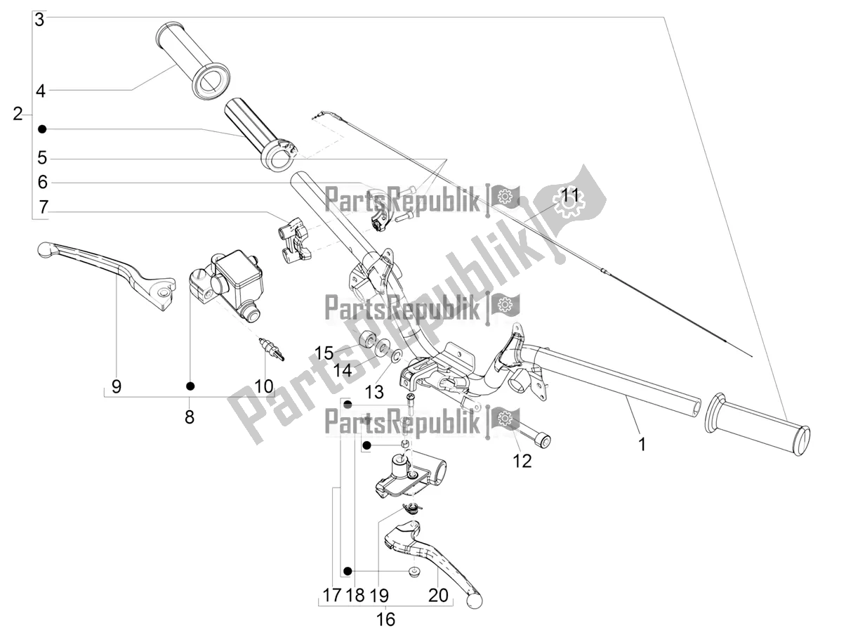 Toutes les pièces pour le Guidon - Master Cil. Du Aprilia SR Motard 50 2T Metca 41 2018