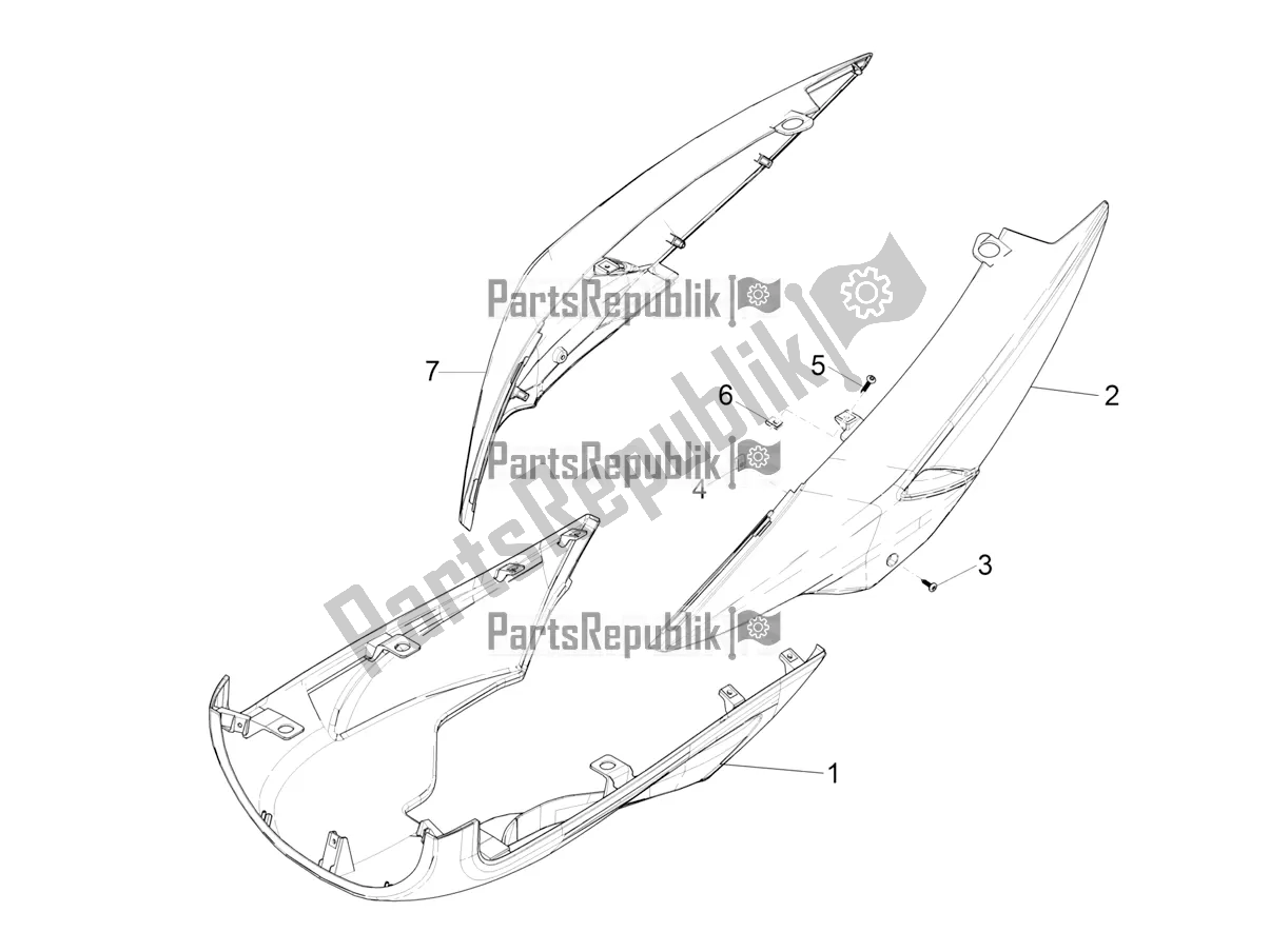 Alle onderdelen voor de Zijdeksel - Spoiler van de Aprilia SR Motard 50 2T Metca 41 2018