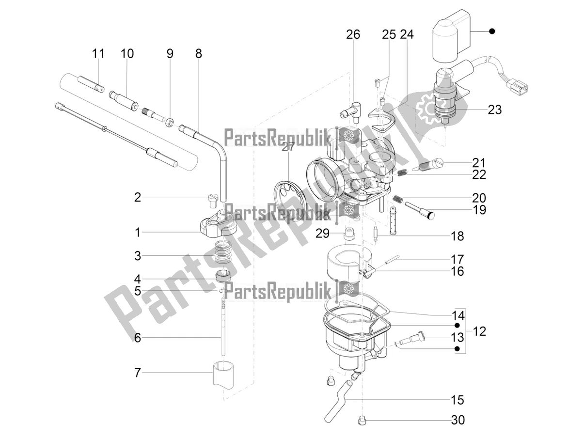 All parts for the Carburetor's Components of the Aprilia SR Motard 50 2T Metca 41 2019