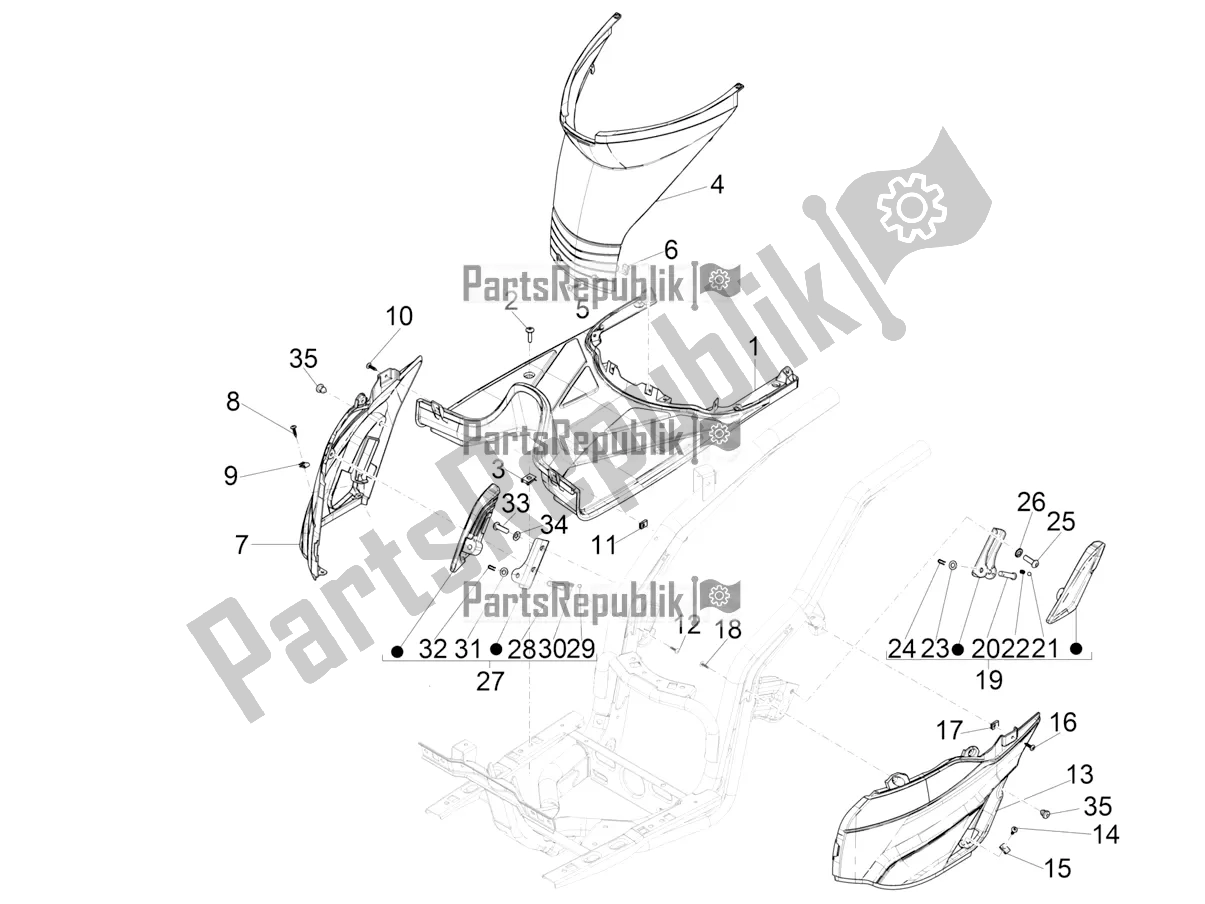 Toutes les pièces pour le Housse Centrale - Repose-pieds du Aprilia SR Motard 50 2T Metca 41 2019