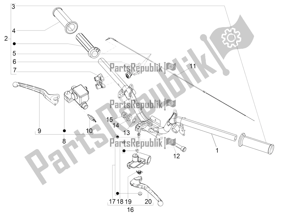 Toutes les pièces pour le Guidon - Master Cil. Du Aprilia SR Motard 50 2T Metca 41 2019