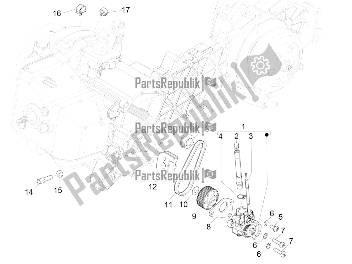 All parts for the Oil Pump of the Aprilia SR Motard 50 2T Metca 41 2019