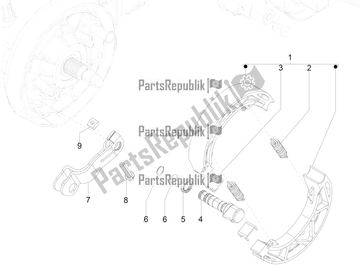 Toutes les pièces pour le Frein Arrière - Mâchoire De Frein du Aprilia SR Motard 50 2T Metca 41 2019