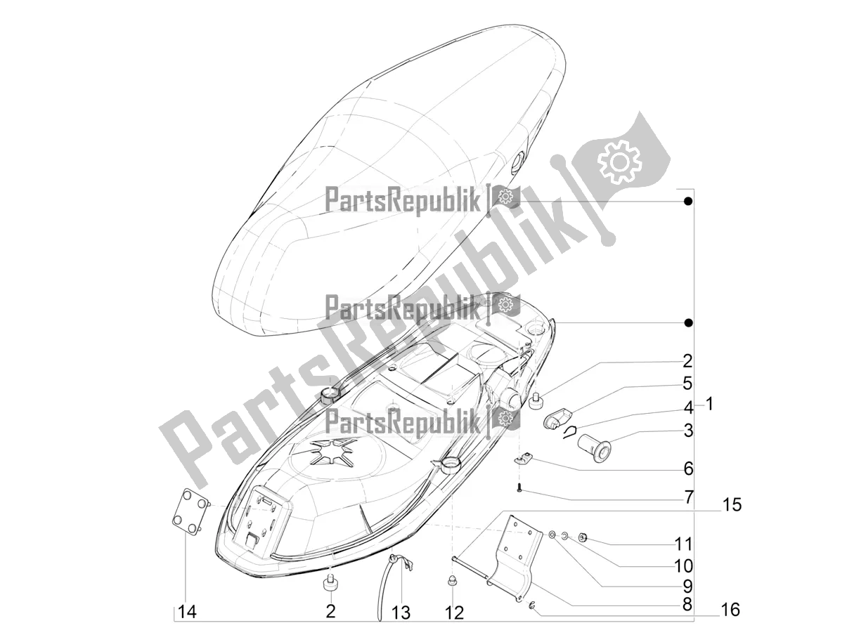 Todas as partes de Sela / Assentos do Aprilia SR Motard 50 2T Metca 41 2019