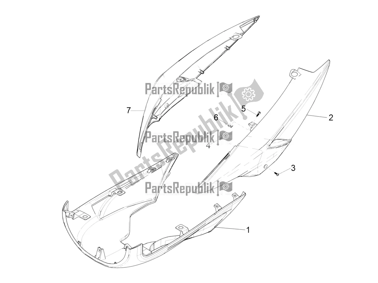 Alle Teile für das Seitenabdeckung - Spoiler des Aprilia SR Motard 50 2T Metca 41 2019