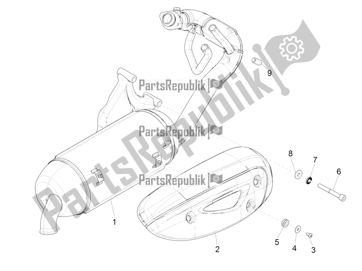 Tutte le parti per il Silenziatore del Aprilia SR Motard 50 2T Metca 41 2019