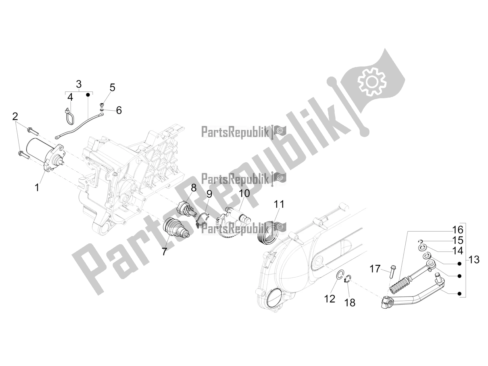 All parts for the Stater - Electric Starter of the Aprilia SR Motard 50 2T Metca 41 2019