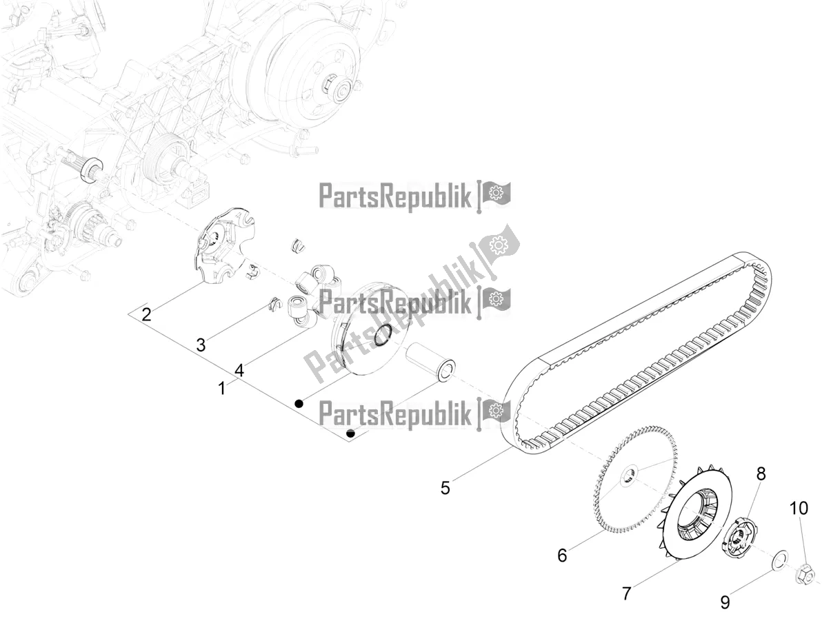 Tutte le parti per il Puleggia Motrice del Aprilia SR Motard 50 2T Metca 41 2020