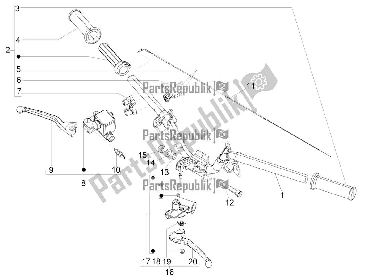 Toutes les pièces pour le Guidon - Master Cil. Du Aprilia SR Motard 50 2T Metca 41 2020