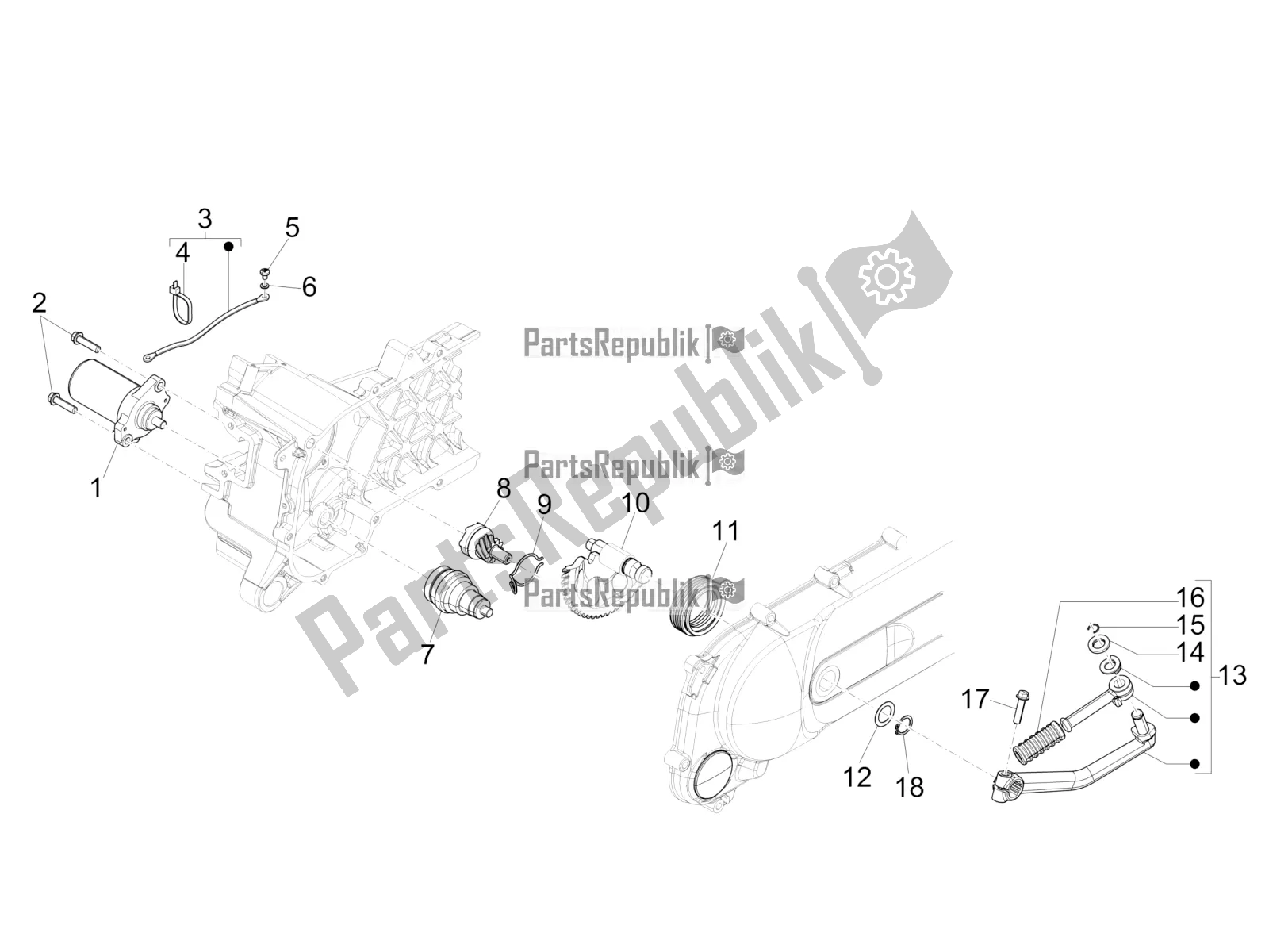 Tutte le parti per il Stater - Avviamento Elettrico del Aprilia SR Motard 50 2T Metca 41 2020