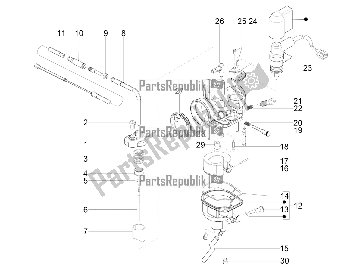 Alle Teile für das Vergaserkomponenten des Aprilia SR Motard 50 2T Metca 41 2021