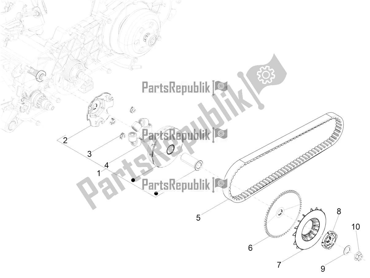 Todas as partes de Polia Motriz do Aprilia SR Motard 50 2T Metca 41 2021