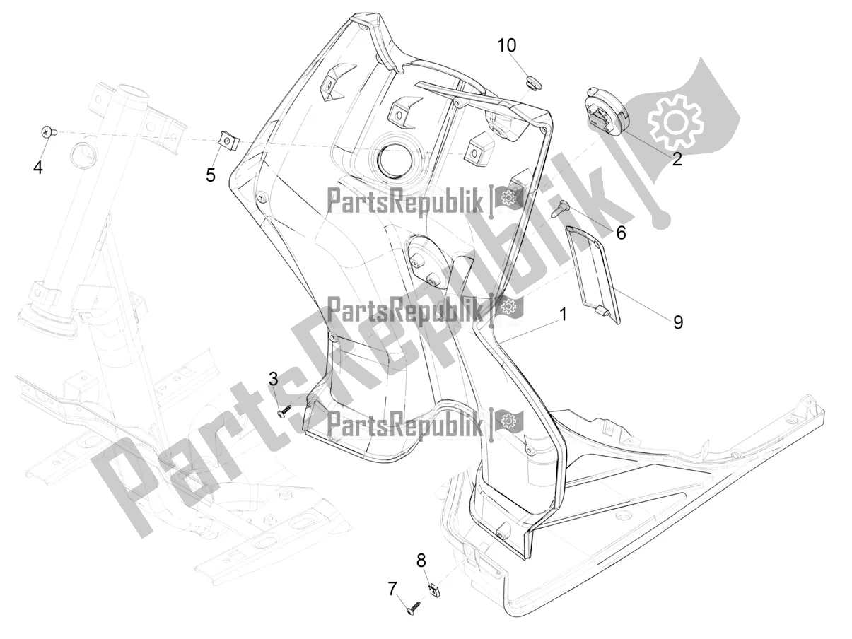 Tutte le parti per il Vano Portaoggetti Anteriore - Pannello Di Protezione Per Le Ginocchia del Aprilia SR Motard 50 2T Metca 41 2021