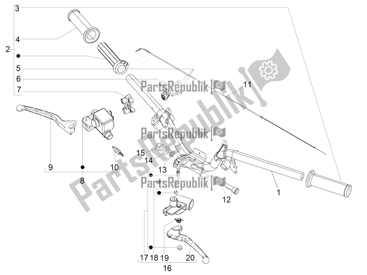 Tutte le parti per il Manubrio - Master Cil. Del Aprilia SR Motard 50 2T Metca 41 2021