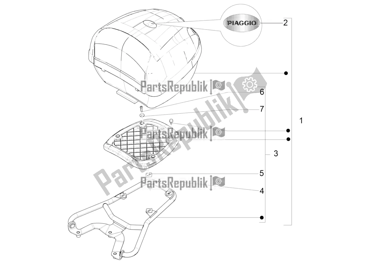 All parts for the Rear Luggage Rack of the Aprilia SR Motard 50 2T Metca 41 2021