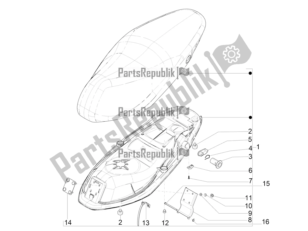 Alle onderdelen voor de Zadel / Stoelen van de Aprilia SR Motard 50 2T Metca 41 2021