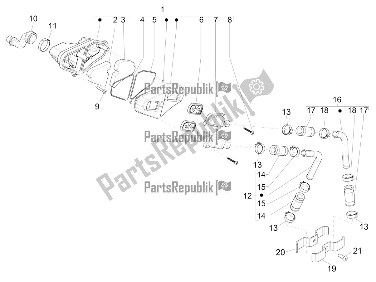 Tutte le parti per il Air Box Secondario del Aprilia SR Motard 50 2T Metca 41 2021