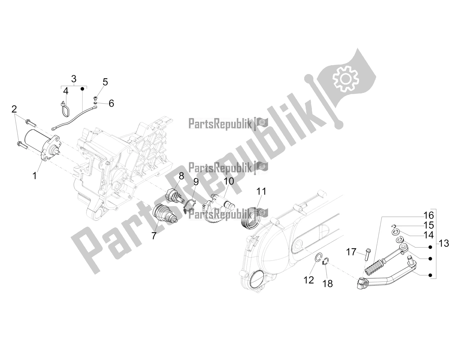 All parts for the Stater - Electric Starter of the Aprilia SR Motard 50 2T Metca 41 2021