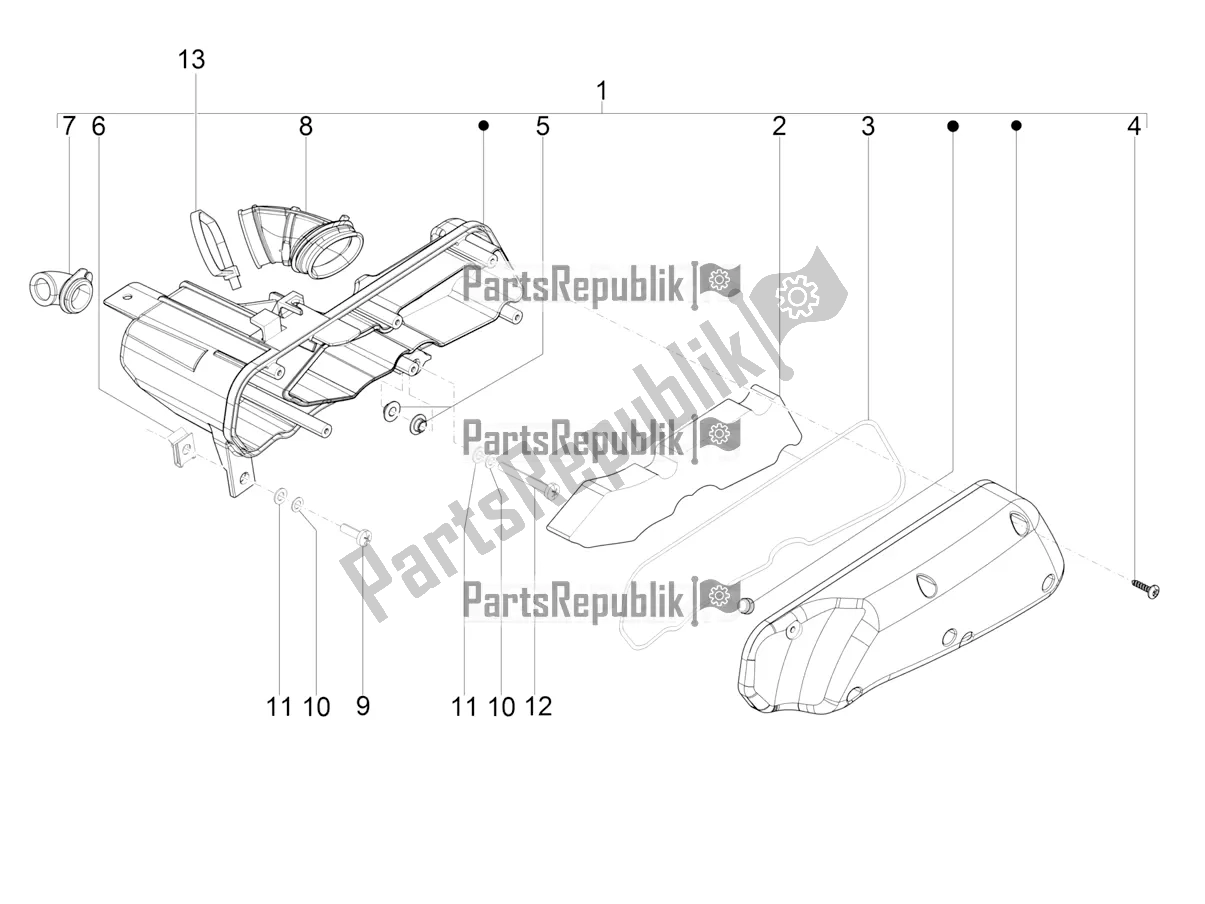 All parts for the Air Filter of the Aprilia SR Motard 50 2T Metca 41 2022