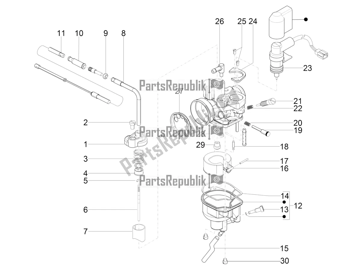 Alle Teile für das Vergaserkomponenten des Aprilia SR Motard 50 2T Metca 41 2022