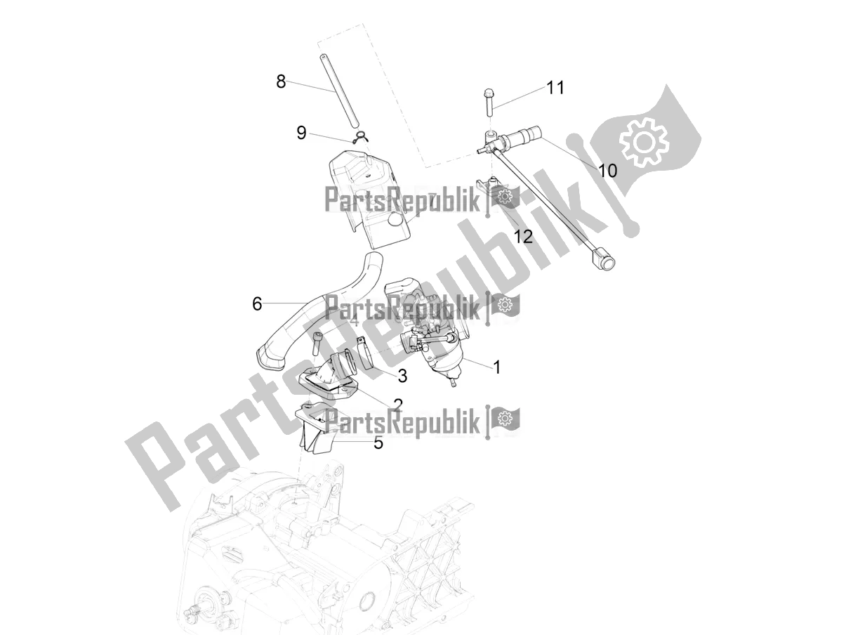 Tutte le parti per il Carburatore, Gruppo - Raccordo del Aprilia SR Motard 50 2T Metca 41 2022