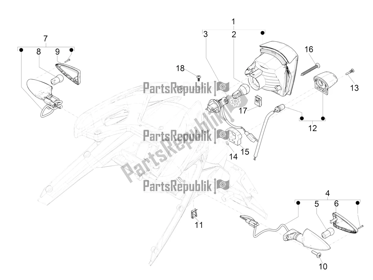 Toutes les pièces pour le Phares Arrière - Clignotants du Aprilia SR Motard 50 2T Metca 41 2022