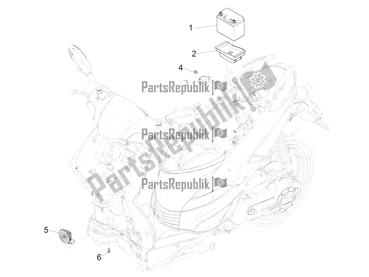 Alle Teile für das Fernbedienungsschalter - Batterie - Hupe des Aprilia SR Motard 50 2T Metca 41 2022