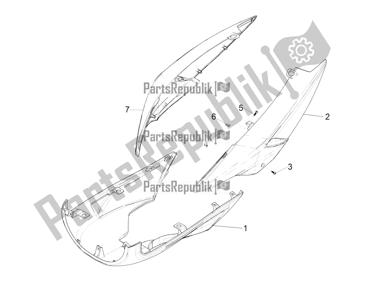 All parts for the Side Cover - Spoiler of the Aprilia SR Motard 50 2T Metca 41 2022