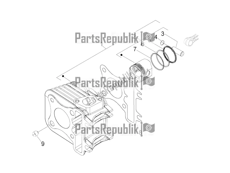 Alle Teile für das Zylinder-kolben-handgelenk-stift-einheit des Aprilia SR Motard 50 4T 4V 2016