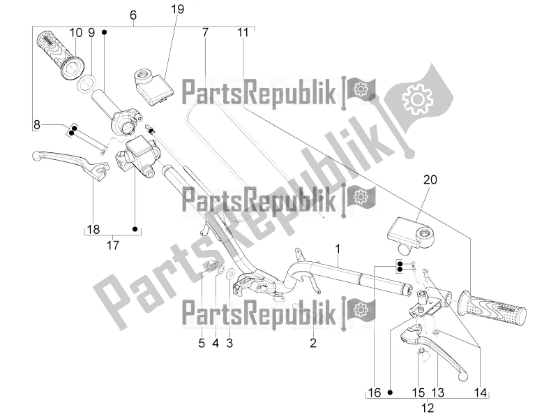 All parts for the Handlebars - Master Cil. Of the Aprilia SR Motard 50 4T 4V 2016