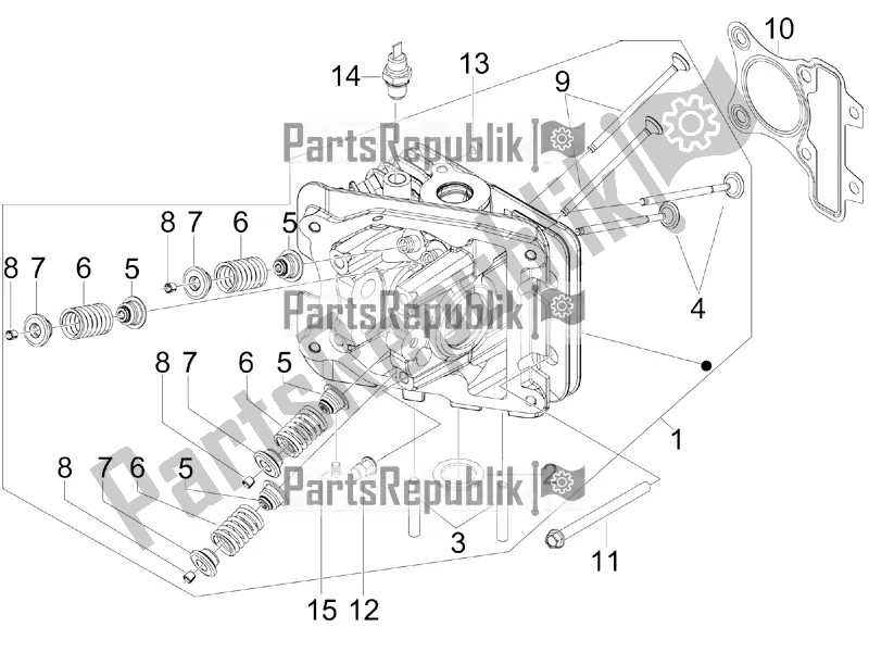 All parts for the Head Unit - Valve of the Aprilia SR Motard 50 4T 4V 2016