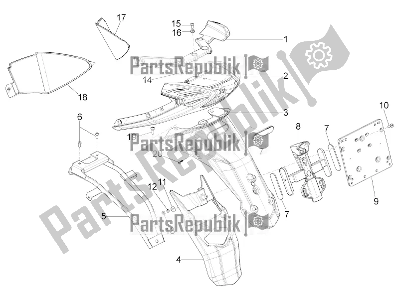 Toutes les pièces pour le Capot Arrière - Protection Contre Les éclaboussures du Aprilia SR Motard 50 4T 4V 2016