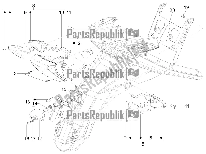 All parts for the Rear Headlamps - Turn Signal Lamps of the Aprilia SR Motard 50 4T 4V 2016