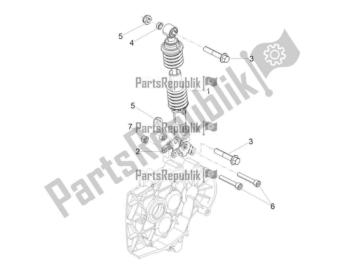 All parts for the Rear Suspension - Shock Absorber/s of the Aprilia SR Motard 50 4T 4V 2016