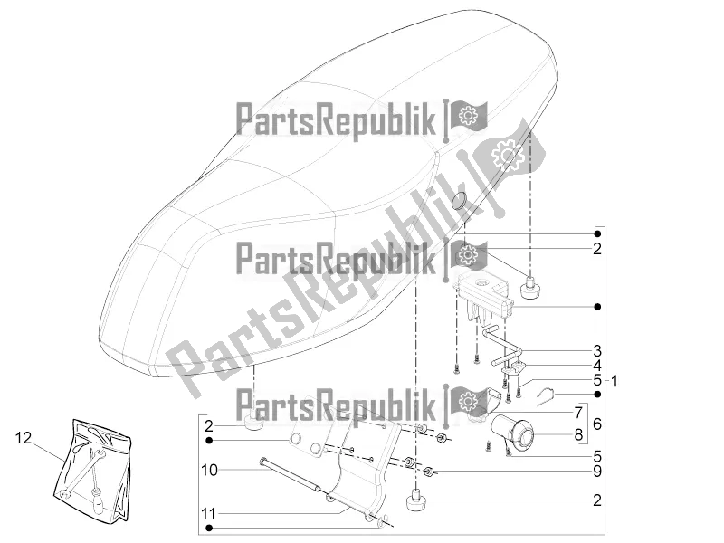 All parts for the Saddle/seats of the Aprilia SR Motard 50 4T 4V 2016