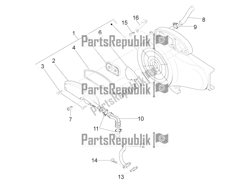 Toutes les pièces pour le Boîte à Air Secondaire du Aprilia SR Motard 50 4T 4V 2016